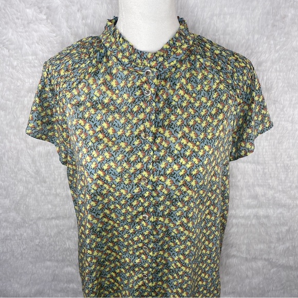 Baukjen Blouse US 8 UK 12 Evelyn Seed Print Short Sleeve Shirt Top - Picture 7 of 10